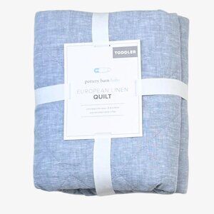 Pottery Barn – European Linen Quilt (Toddler Size 36×50 in, New)